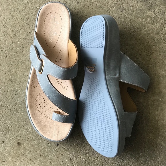 Italina COMFORT Powder Blue Toe Ring Slide SANDAL - Picture 7 of 8
